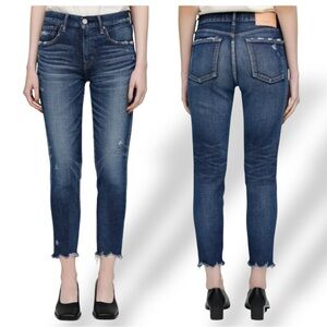 Moussy Vintage Checotah Skinny Dark Blue Japanese Denim Size 25